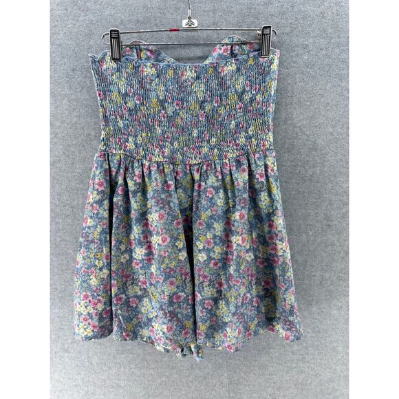 Pins and Needles Skort Romper Sz M Urban Outfitters Y2K Strapless Floral Cottage - Picture 3 of 6